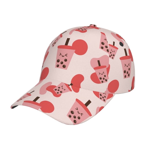 Gukieu Milk Tea Prin Baseball Cap, Adjustable Sweat-wicking Daily,Travel, Sports Cap, Unisex