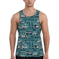 thumbnail image 1 of Gukieu Modern Excavator Print Men's Quick Dry Fitness Vest, Round Neck Sleeveless Fitness Bodybuilding Top-3X-Large, 1 of 7
