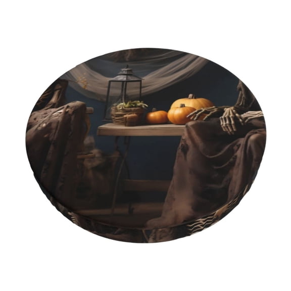 Gukieu Modern Skull Sisters Print Round Chair Cover, Dust-proof and Non-slip Bar Chair Protective Cover, Suitable for Bars, Restaurants, Offices-13 inch