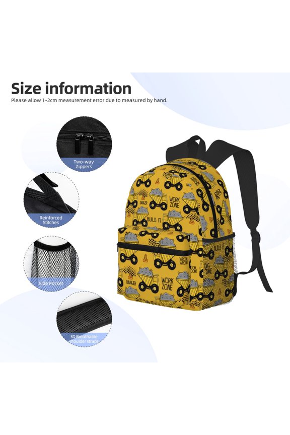 Modern Truck Print Backpack, Waterproof Backpack with Adjustable Shoulder Straps, Suitable for Campus, Business, Travel, Unisex