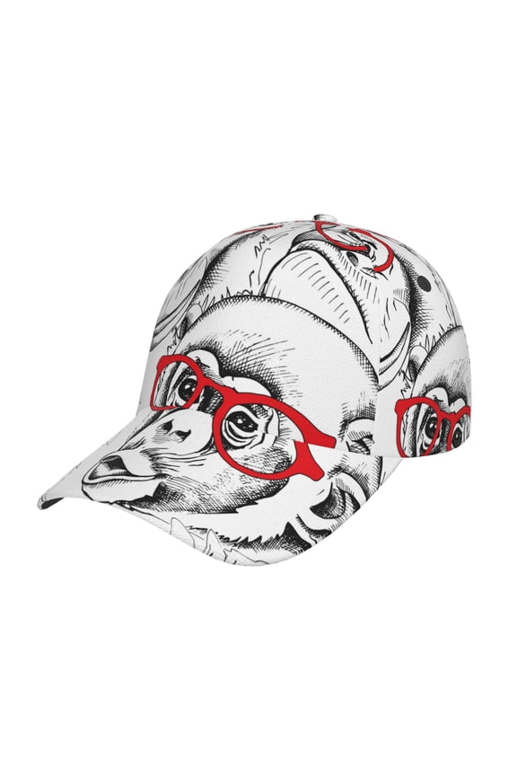 Monkey Prin Baseball Cap, Adjustable Sweat-wicking Daily,Travel, Sports Cap, Unisex