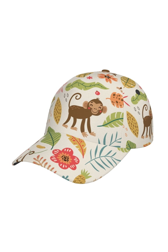 Monkeys in the Jungle Prin Baseball Cap, Adjustable Sweat-wicking Daily,Travel, Sports Cap, Unisex