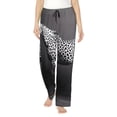 thumbnail image 1 of Gukieu Monochrome Leopard Horse Print Women's Home Trousers, with Pockets and Drawstring Pajamas, Home Pajamas, Sleepwear-XX-Large, 1 of 6
