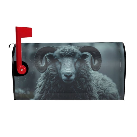 Gukieu Moody Ram Portrait Print Magnetic Mailbox Cover, Sun-proof and Waterproof Home Yard Mailbox Cover-21x18 in
