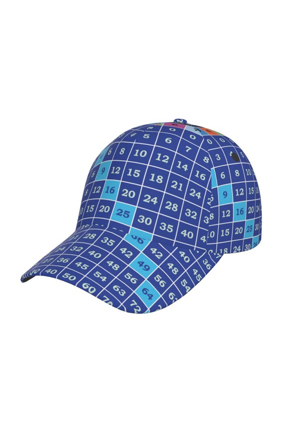 Multiplication Table Prin Baseball Cap, Adjustable Sweat-wicking Daily,Travel, Sports Cap, Unisex