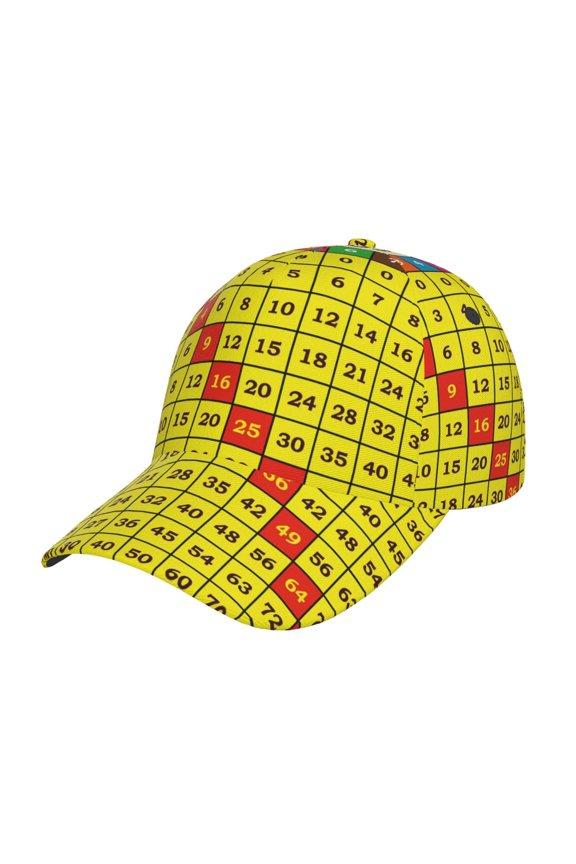Multiplication Table2 Prin Baseball Cap, Adjustable Sweat-wicking Daily,Travel, Sports Cap, Unisex