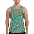 thumbnail image 1 of Gukieu Mushrooms and Flowers Print Men's Quick Dry Fitness Vest, Round Neck Sleeveless Fitness Bodybuilding Top-3X-Large, 1 of 7