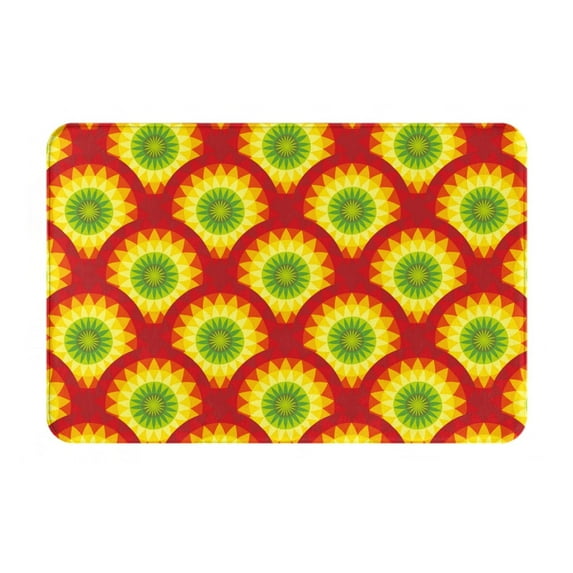 Gukieu Music Colors Print Dust-proof Floor Mats, Water-absorbent and Non-slip Flannel Door Mats 16x24in, Home Decoration Suitable for Kitchen, Bathroom, Garage
