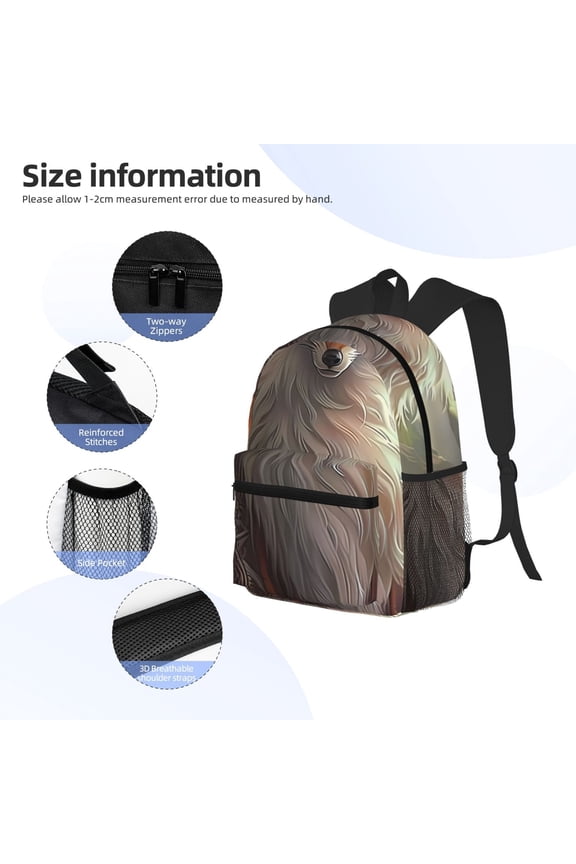 Mystic Fox With Halo Print Backpack, Waterproof Backpack with Adjustable Shoulder Straps, Suitable for Campus, Business, Travel, Unisex