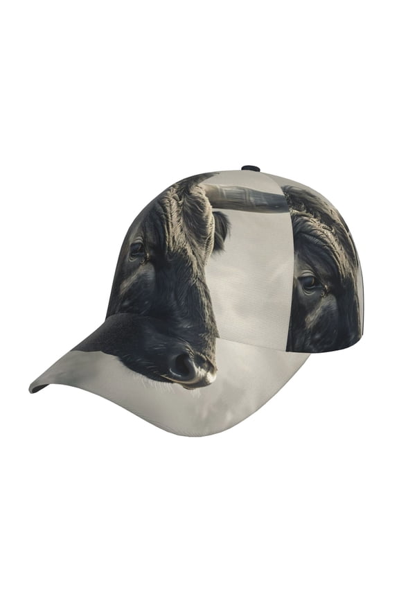 Mystical Bull in Fog Prin Baseball Cap, Adjustable Sweat-wicking Daily,Travel, Sports Cap, Unisex