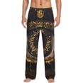 thumbnail image 1 of Gukieu Mystical Golden Eye Print Men's Home Trousers, Elastic Drawstring Home Pajamas Clothing Suitable for Adult Men-Small, 1 of 6