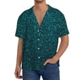 thumbnail image 1 of Gukieu Navy blue sparkling Print Men's Short-sleeved Shirts, Button-down Pocket Shirts, T-shirts, Beach Vacation Travel Summer Clothing-X-Large, 1 of 5