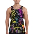 thumbnail image 1 of Gukieu Neon Bar Drinks Print Men's Quick Dry Fitness Vest, Round Neck Sleeveless Fitness Bodybuilding Top-X-Large, 1 of 7