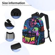 Gukieu Neon Graffiti Urban Art Print Backpack, Waterproof Backpack with Adjustable Shoulder Straps, Suitable for Campus, Business, Travel, Unisex