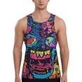 thumbnail image 1 of Gukieu Neon Graffiti Urban Art Print Men's Quick Dry Fitness Vest, Round Neck Sleeveless Fitness Bodybuilding Top-XX-Large, 1 of 7