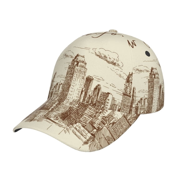 Gukieu New York Prin Baseball Cap, Adjustable Sweat-wicking Daily,Travel, Sports Cap, Unisex