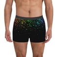 thumbnail image 1 of Gukieu Night Rainbow Sparkles Print Men's Boxer Briefs, High Elastic Moisture Wicking Boxer Briefs Underwear-Large, 1 of 5