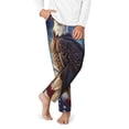 thumbnail image 1 of Gukieu Night Sky Bald Eagle Print Youth Home Trousers, Elastic Waistband with Pockets for Home and Outing, Suitable for Children Aged 5-16-XS(5-6), 1 of 6