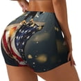 thumbnail image 1 of Gukieu North American Bald Eagle1 Print Women's Sports Shorts, Elastic Waist High Stretch Running Yoga Gym Sweatpants-Small, 1 of 8