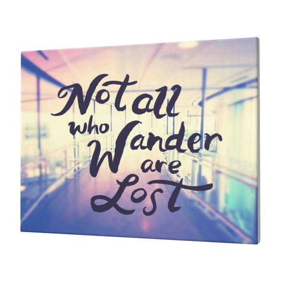 Gukieu Not All Those Who Wander Are Lost Print Horizontal Canvas Decorative Painting 12x16 Inch Shrinkage Resistant Frame Hanging Home Wall Art Decor