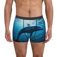 thumbnail image 1 of Gukieu Ocean Dolphin Fish School Print Men's Boxer Briefs, High Elastic Moisture Wicking Boxer Briefs Underwear-XX-Large, 1 of 5