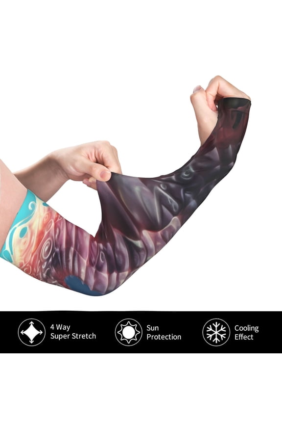 Ocean Seahorse for Adult Ice Silk Sun Protection Arm Sleeves, Moisture Wicking, UV Protection Outdoor Sports Arm Sleeves, Unisex