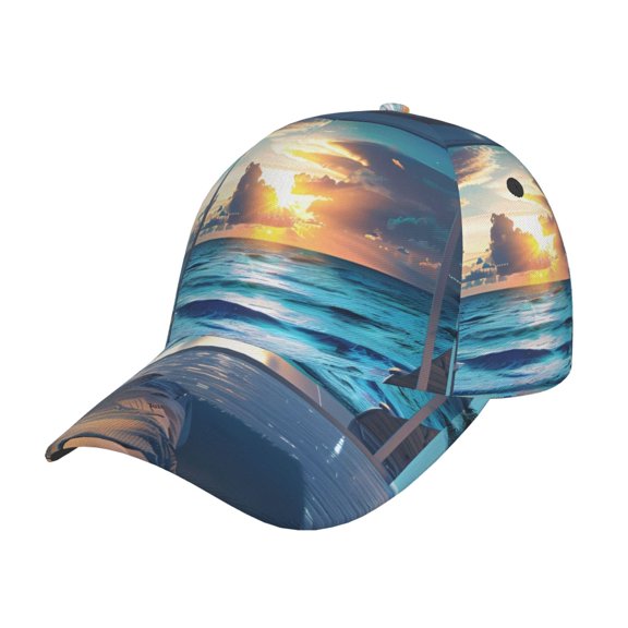 Gukieu Ocean View Bedroom Prin Baseball Cap, Adjustable Sweat-wicking Daily,Travel, Sports Cap, Unisex