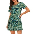 thumbnail image 1 of Gukieu Octopus Print Women's Nightgown, A-line Round Neck Short-sleeved Nightgown Pajamas Home Wear Suitable for Home and Outing, 1 of 6