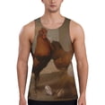 thumbnail image 1 of Gukieu Oil Painting Chicken And Duck Print Men's Quick Dry Fitness Vest, Round Neck Sleeveless Fitness Bodybuilding Top-XX-Large, 1 of 7