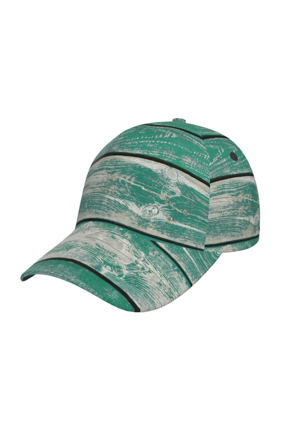 Old Green Wooden Prin Baseball Cap, Adjustable Sweat-wicking Daily,Travel, Sports Cap, Unisex