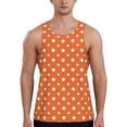 thumbnail image 1 of Gukieu Orange And White Polka Dot Print Men's Quick Dry Fitness Vest, Round Neck Sleeveless Fitness Bodybuilding Top-XX-Large, 1 of 7
