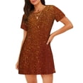 thumbnail image 1 of Gukieu Orange Glitter Print Women's Nightgown, A-line Round Neck Short-sleeved Nightgown Pajamas Home Wear Suitable for Home and Outing, 1 of 6