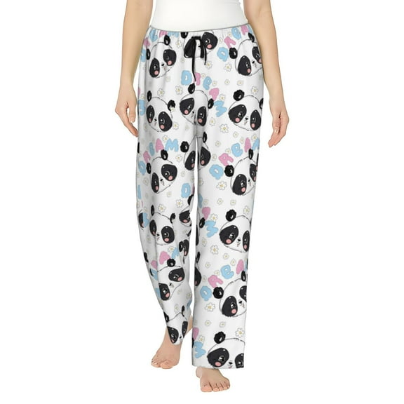 Gukieu Panda Bear1 Print Women's Home Trousers, with Pockets and Drawstring Pajamas, Home Pajamas, Sleepwear-X-Large