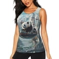 thumbnail image 1 of Gukieu Panda In Futuristic City Print Women's Quick-drying Fitness Vest, Round Neck Sleeveless Fitness T-shirt, Suitable for Yoga, Sports-X-Large, 1 of 7