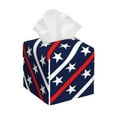 thumbnail image 1 of Gukieu Patriotic Star Print Leather Tissue Box, PVC Waterproof Velcro Opening and Closing Square Tissue Box Holder, Suitable for Home and Office Decoration, 1 of 7