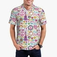 thumbnail image 1 of Gukieu Peace Love and Dove Flower Power Print Men's Quick-drying POLO Shirt, Button-down Summer T-shirt, Suitable for Work and Outdoor Activities-Medium, 1 of 6