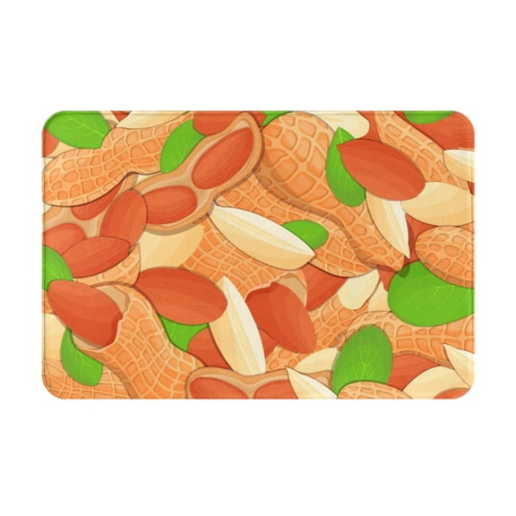 Gukieu Peanuts1 Print Dust-proof Floor Mats, Water-absorbent and Non-slip Flannel Door Mats 16x24in, Home Decoration Suitable for Kitchen, Bathroom, Garage