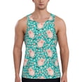 thumbnail image 1 of Gukieu Pig And Flower Print Men's Quick Dry Fitness Vest, Round Neck Sleeveless Fitness Bodybuilding Top-XX-Large, 1 of 7