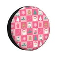 thumbnail image 1 of Gukieu Pink Christmas Cheer Print Car Tire Cover, Adjustable Waterproof and Dustproof Tire Protection Cover, Suitable for SUV, Truck, Van-15 inch, 1 of 6