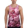 thumbnail image 1 of Gukieu Pink Glitter Heart Candy Print Men's Quick Dry Fitness Vest, Round Neck Sleeveless Fitness Bodybuilding Top-Small, 1 of 7