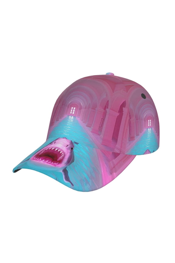 Pink Shark Pool Fantasy Prin Baseball Cap, Adjustable Sweat-wicking Daily,Travel, Sports Cap, Unisex
