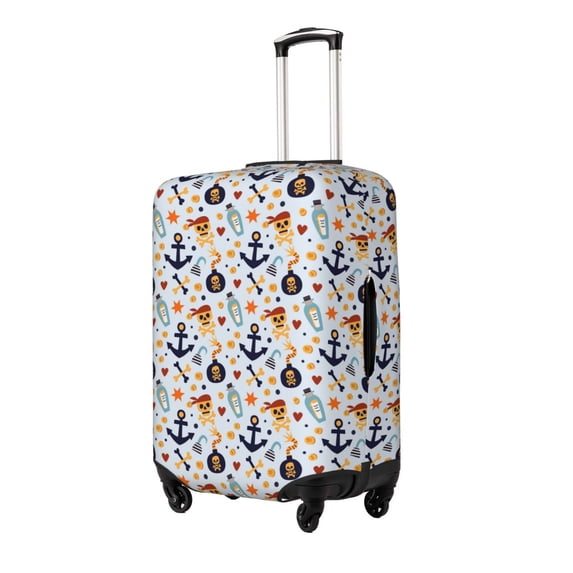 Gukieu Pirate skulls Print Suitcase Protective Cover, Elastic Zipper Buckle Suitcase Protective Cover, Suitable for Travel, Business Trip-Large