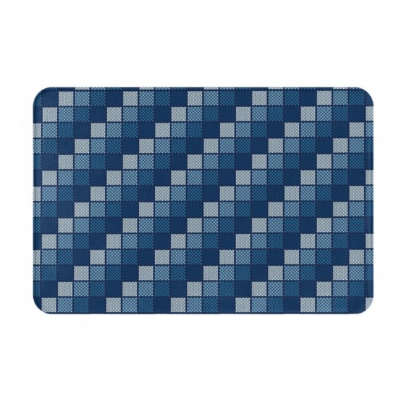 Gukieu Pixel Grid Print Dust-proof Floor Mats, Water-absorbent and Non-slip Flannel Door Mats 16x24in, Home Decoration Suitable for Kitchen, Bathroom, Garage