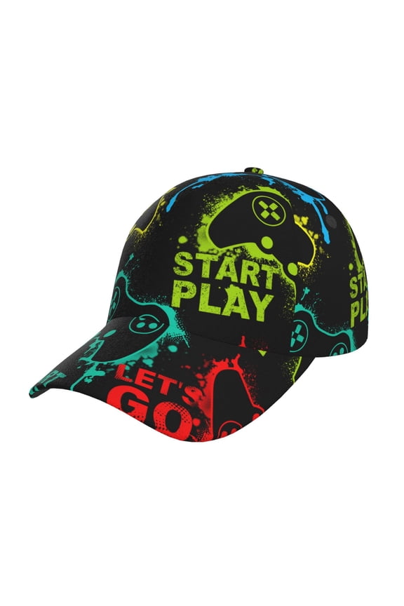 Play Game Start Prin Baseball Cap, Adjustable Sweat-wicking Daily,Travel, Sports Cap, Unisex
