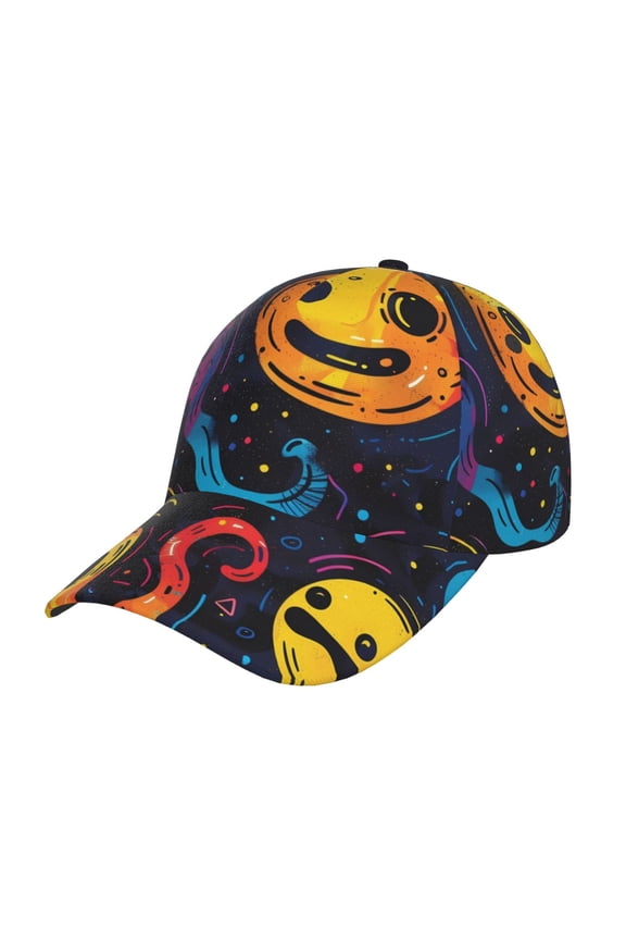 Playful Ghosts Night Sky Prin Baseball Cap, Adjustable Sweat-wicking Daily,Travel, Sports Cap, Unisex