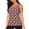 thumbnail image 1 of Gukieu Playing Cards Print Women's Quick-drying Fitness Vest, Round Neck Sleeveless Fitness T-shirt, Suitable for Yoga, Sports-Large, 1 of 7