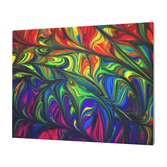 Gukieu Pride Rainbow Print Horizontal Canvas Decorative Painting 12x16 Inch Shrinkage Resistant Frame Hanging Home Wall Art Decor