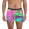 thumbnail image 1 of Gukieu Psychedelic Cartoon Frog Print Men's Boxer Briefs, High Elastic Moisture Wicking Boxer Briefs Underwear-Medium, 1 of 5