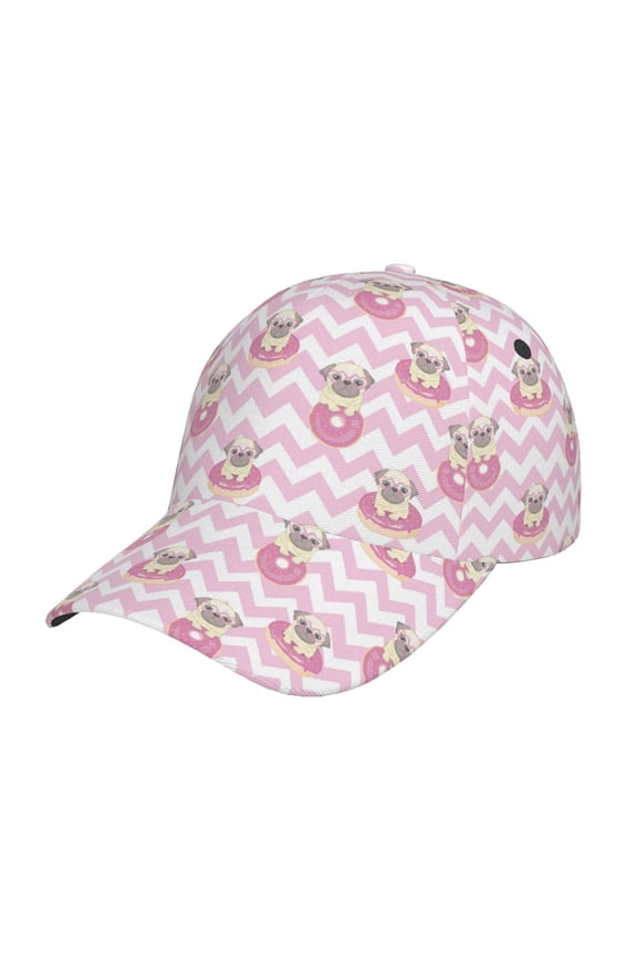 Pug And Donut Prin Baseball Cap, Adjustable Sweat-wicking Daily,Travel, Sports Cap, Unisex