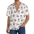 thumbnail image 1 of Gukieu Pugs Print Men's Short-sleeved Shirts, Button-down Pocket Shirts, T-shirts, Beach Vacation Travel Summer Clothing-3X-Large, 1 of 5